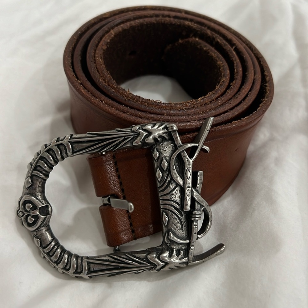 Saint Laurent Monogramme Leather Belt